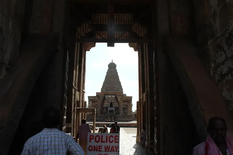 The Big Temple Of Thanjavur At Dusk